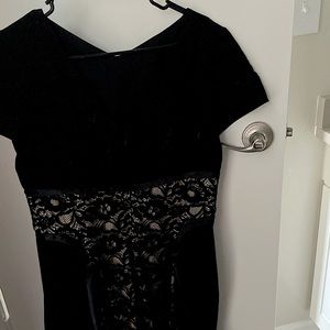 Black short sleeve pencil dress
